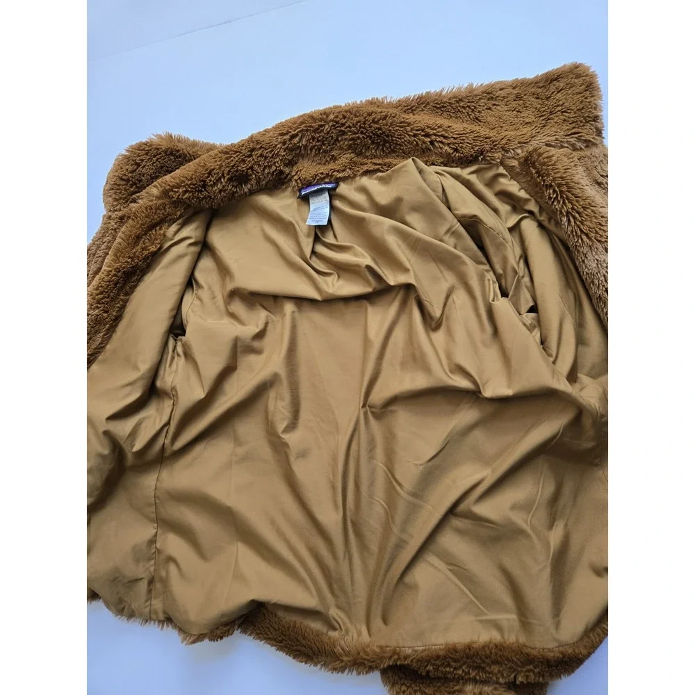 Patagonia Pelage Ladies‎ Jacket Bear Brown XS Pockets Zipper Snap Button Collar - Picture 8 of 15